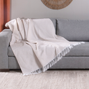 Ver imagem 2 de Manta para Sofá com Franja Grid 2,10m Jacquard Palha