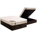 Ver imagem 1 de Cama Box Baú Casal: Colchão Molas Castor Bonnel Premium Tecnopedic + Base Crc Suede Brown(138x188)