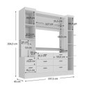 Ver imagem 3 de Conjunto de Guarda-roupa Modulado Viena 2 Portas 8 Gavetas 3 Peças Yescasa