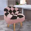 Ver imagem 2 de Kit 02 Poltrona Paloma Escritório Sala Pé Palito Suede Rosa Bebê e Suede Marrom - Dominic Decor