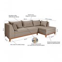 Ver imagem 2 de Sofá Malta Chaise Living 4 Lugares Império Pés Madeira Linho 201