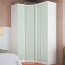 Ver imagem 5 de Guarda Roupa de Canto Oblíquo Modulado 1 Porta Branco e Pistache Line Infinity