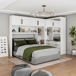 Guarda Roupa Casal Modulado Sevilha 4 e 2 Portas 8 Gavetas Premium Carioca Móveis - 2