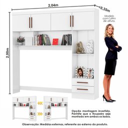Guarda Roupa Casal Modulado Sevilha 4 e 2 Portas 8 Gavetas Premium Carioca Móveis - 3