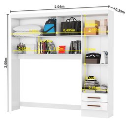 Guarda Roupa Casal Modulado Sevilha 4 e 2 Portas 8 Gavetas Premium Carioca Móveis - 5