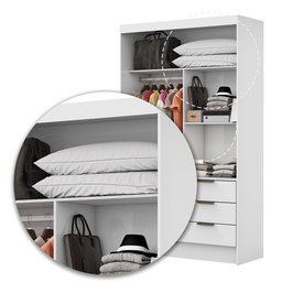 Guarda Roupa Casal Modulado Sevilha 4 e 2 Portas 8 Gavetas Premium Carioca Móveis - 8