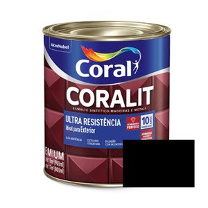 Esmalte Coralit Ultra Resistência Alto Fosco Preto 3,6 Litros Coral