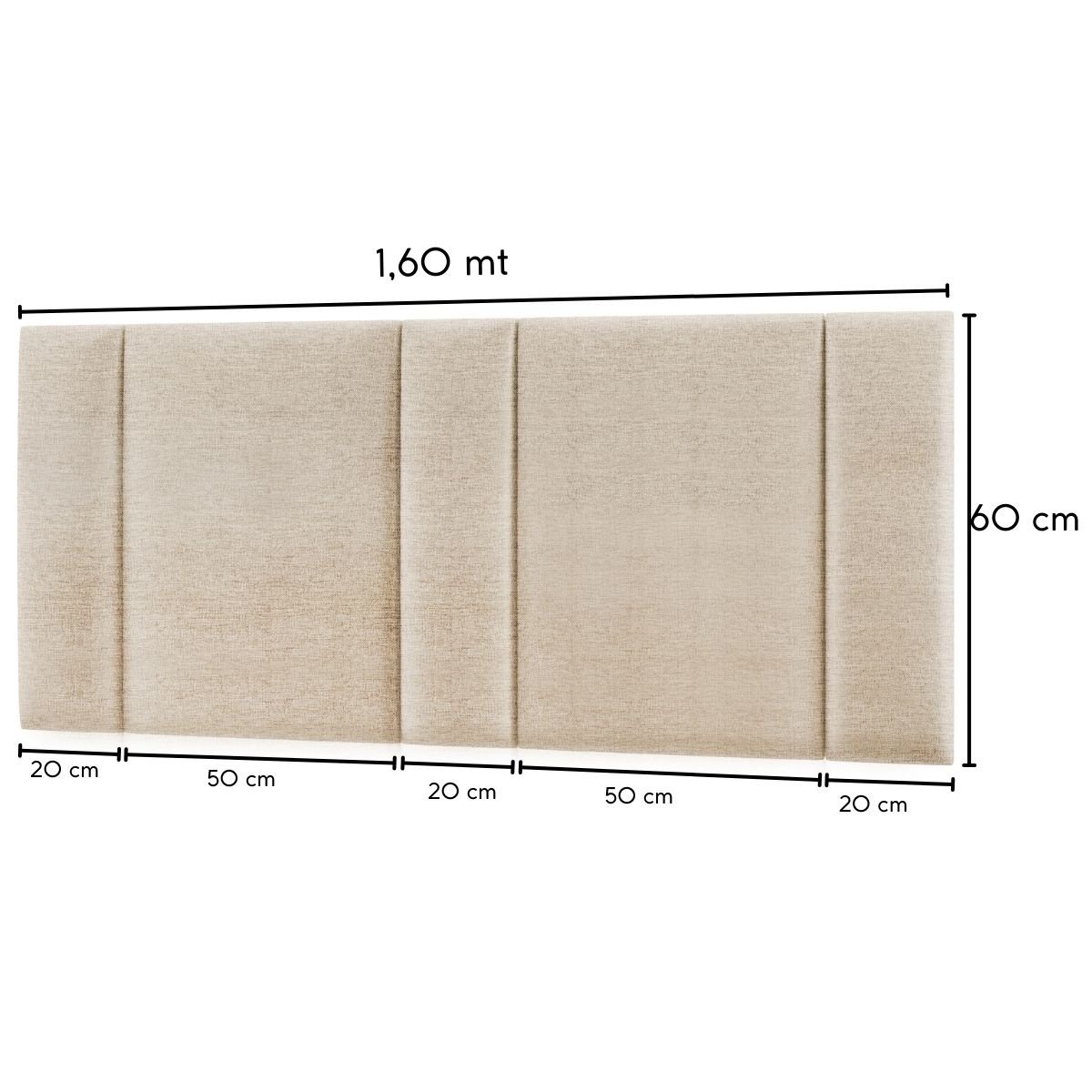 Cabeceira Estofada Cama Casal Queen Size com Led Moderna 160 Cm:linho Bege - 4