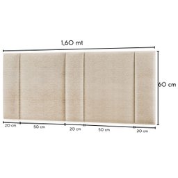 Cabeceira Estofada Cama Casal Queen Size com Led Moderna 160 Cm:linho Bege - 4