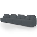 Ver imagem 6 de Sofá 5 Lugares para Sala de Estar Living 388cm Arlo F04 Bouclê Grafite - Lyam Decor