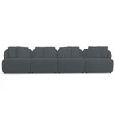 Ver imagem 3 de Sofá 5 Lugares para Sala de Estar Living 388cm Arlo F04 Bouclê Grafite - Lyam Decor
