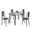 Ver imagem 2 de Conjunto de Mesa 120x75cm Tampo de Vidro com 4 Cadeiras Iris A 
