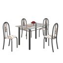 Ver imagem 2 de Conjunto de Mesa 120x75cm Tampo de Vidro com 4 Cadeiras Iris A 
