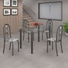 Conjunto de Mesa 120x75cm Tampo de Vidro com 4 Cadeiras Iris A  - 1