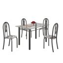 Ver imagem 2 de Conjunto de Mesa 120x75cm Tampo de Vidro com 4 Cadeiras Iris A 
