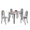 Conjunto de Mesa 120x75cm Tampo de Vidro com 4 Cadeiras Iris A  - 2