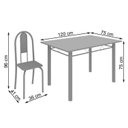Ver imagem 3 de Conjunto de Mesa 120x75cm Tampo de Vidro com 4 Cadeiras Iris a Cinza/Paraopeba/Martelado Prata
