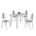 Ver imagem 2 de Conjunto de Mesa 120x75cm Tampo de Vidro com 4 Cadeiras Iris A 