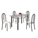 Ver imagem 2 de Conjunto de Mesa 120x75cm Tampo de Vidro com 4 Cadeiras Iris A 