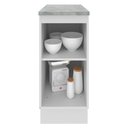 Ver imagem 4 de Balcão Armário de Cozinha 35 cm 1 Porta Branco/Preto Glamy Madesa