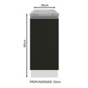 Ver imagem 3 de Balcão Armário de Cozinha 35 cm 1 Porta Branco/Preto Glamy Madesa