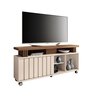 Rack Bancada P/ Tv Briz 130cm Hb Móveis - Off White/castanho - 5