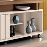 Rack Bancada P/ Tv Briz 130cm Hb Móveis - Off White/castanho - 4