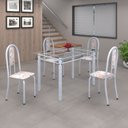 Ver imagem 1 de Conjunto de Mesa 120x75cm Tampo de Vidro com 4 Cadeiras Iris A 