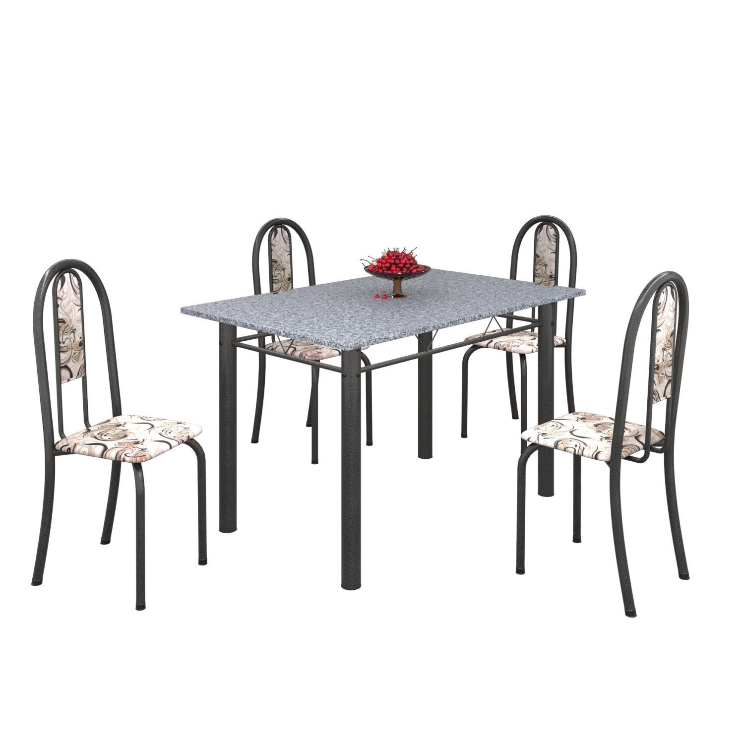 Conjunto de Mesa 120x75cm Tampo em Granito com 4 Cadeiras Iris A  - 2