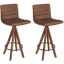 Ver imagem 1 de Kit 2 banquetas gourmet giratoria Julia-Assento Marrom Camurça