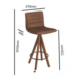 Kit 2 banquetas gourmet giratoria Julia-Assento Marrom Camurça - 5