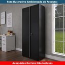 Ver imagem 2 de Armário Alto 2 Portas Pandin 90 Cm (largura) Inmetro Estrutura e Portas Aço Preto C- Chave