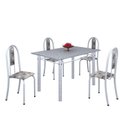 Ver imagem 2 de Conjunto de Mesa 120x75cm Tampo em Granito com 4 Cadeiras Iris a Branco/Paraopeba/Martelado Pérola