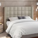 Ver mais imagens de Kit Cabeceira Cama Box Paris 140cm com Puff Recamier Itália P05 Bouclê Creme