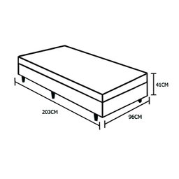 Cama Box Baú Solteirão HomeQueen Corino Branco 41x96x203 - 3 Cama Box Baú Solteirão HomeQueen Corino Branco 41x96x203 - 3