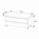 Ver imagem 4 de Balcão Gaveteiro Multiuso para Banheiro 80cm 2 Gavetas 4 Rodízios Branco - Tecno Mobili