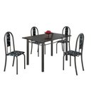 Ver imagem 2 de Conjunto de Mesa 120x75cm Tampo em Ardósia com 4 Cadeiras Iris a Cinza/Preto Floral/Martelado Prata/Indiano