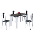 Ver imagem 2 de Conjunto de Mesa 120x75cm Tampo em Ardósia com 4 Cadeiras Iris a Branco/Preto Floral/Martelado Pérola/Indiano