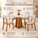 Ver imagem 5 de Conjunto Sala Jantar 4 Lugares Mesa Redonda MDF 25mm 4 Cadeiras Estofadas Veludo Toquio Casa Giulia