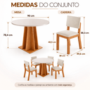 Ver imagem 3 de Conjunto Sala Jantar 4 Lugares Mesa Redonda MDF 25mm 4 Cadeiras Estofadas Veludo Toquio Casa Giulia