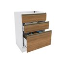 Ver imagem 3 de Balcão 3 Gavetas Kappesberg Celeste 100% Mdf Branco/nogueira 60cm