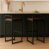 Kit 2 Banqueta Alta Cozinha Balcão Gourmet Bar Corino Bancos:marrom - 1