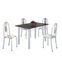 Ver imagem 2 de Conjunto de Mesa 120x75cm Tampo em Ardósia com 4 Cadeiras Iris A 