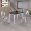 Ver imagem 1 de Conjunto de Mesa 120x75cm Tampo em Ardósia com 4 Cadeiras Iris A 