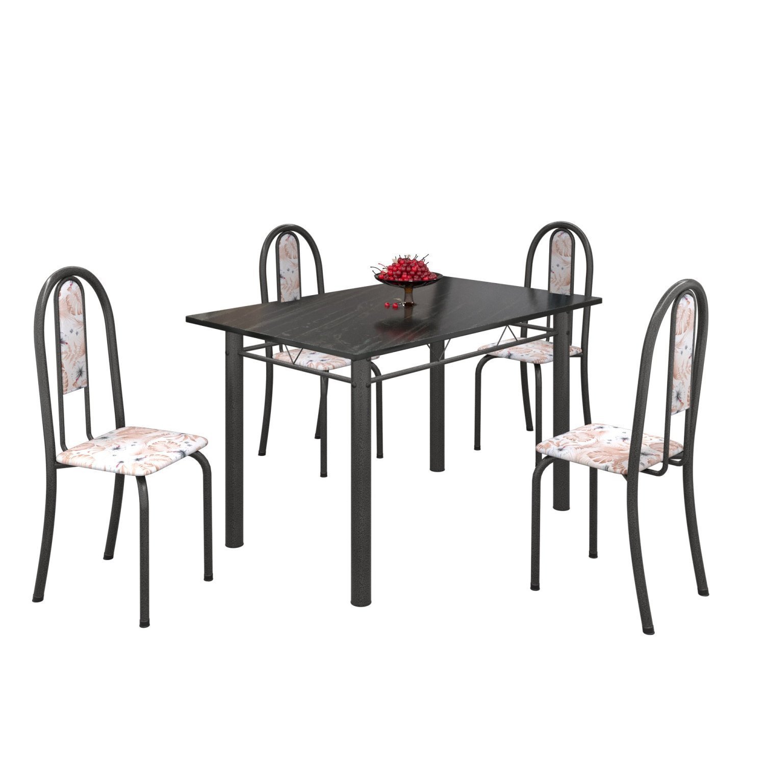 Conjunto de Mesa 120x75cm Tampo em Ardósia com 4 Cadeiras Iris A  - 2