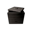 Ver imagem 1 de Baú Madeira Rústico Não É Segredo Preto 40x38