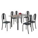 Ver imagem 2 de Conjunto de Mesa 140x75cm Tampo de Vidro com 6 Cadeiras Iris A Soma Móveis