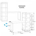 Ver imagem 4 de Mesa Escrivaninha Flex Industrial Aço 4 Prateleiras Nogal/preto - Panorama Móveis