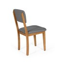Ver imagem 5 de Mesa de Jantar Redonda Montreal Pret/nor com 4 Cadeiras Estofadas Ella Cinza Escuro
