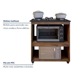 Balcão para Cooktop 5 Bocas 2 Nichos para Forno Turim - 2